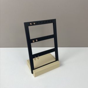 porte boucle d'oreilles blanc design rectangulaire 3 rangées